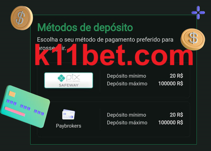 O cassino k11bet oferece uma grande variedade de métodos de pagamento